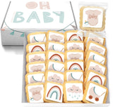Boho Baby Cookies boy girl Individually Wrapped Party Favors Baby Shower 24 Pack Bulk gender neutral gift basket Earth Tones Baby Shirt Pacifier