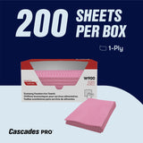 Busboy Durable Foodservice Towels, Pink/White, 12 x 24, 200/Carton