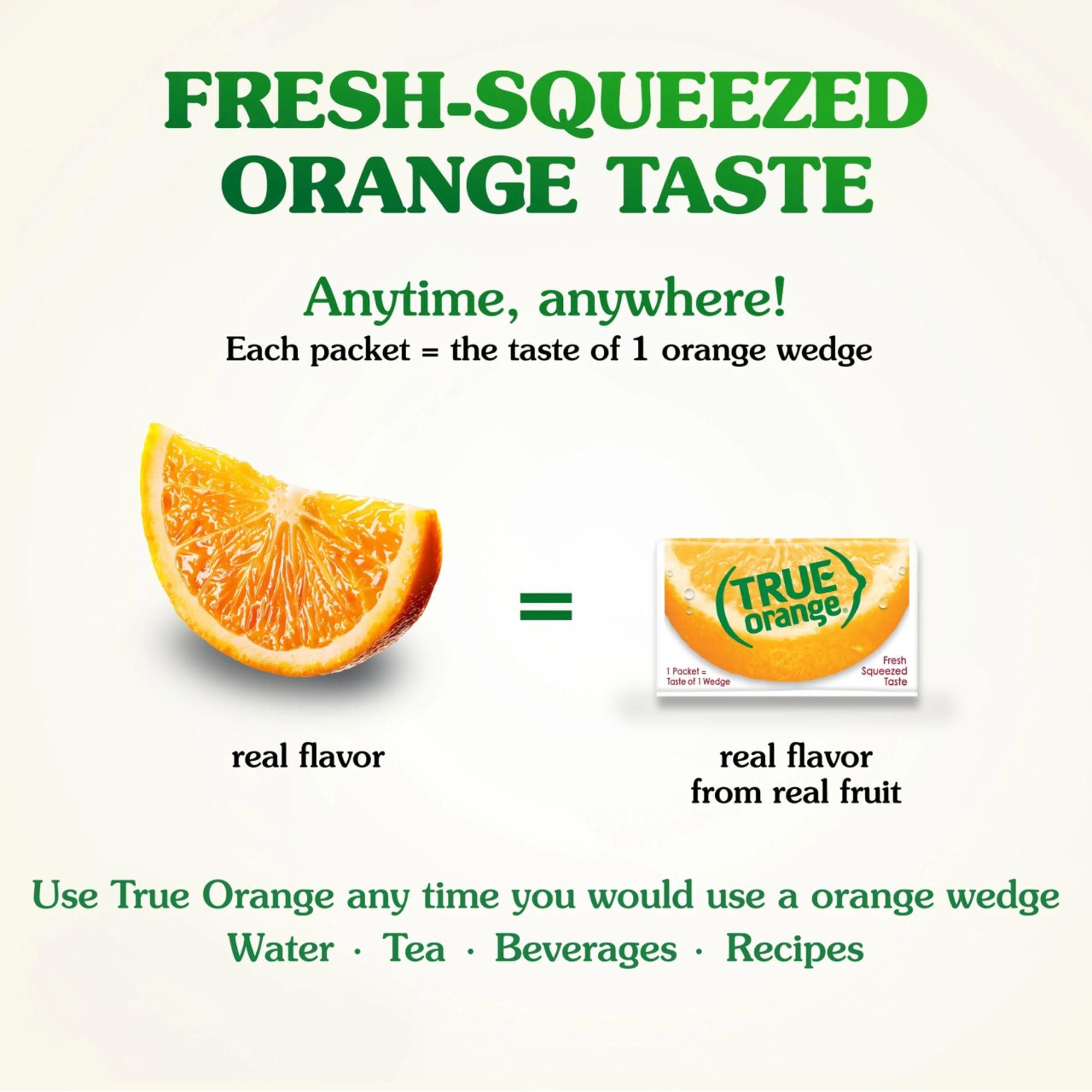 TRUE ORANGE Water Enhancer, Bulk Dispenser Pack - 100 Count (Pack of 1)| Zero Calorie Water Flavoring | For Water, Bottled Water, Iced Tea & Recipes |