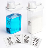 Bikkii Laundry Detergent Dispenser-2 Pack, 78 oz Detergent Dispenser with 4 Removable Labels, Laundry Soap Dispenser for Laundry Room Organization
