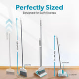 BLACK+DECKER Butler Broom and Dustpan Set for Home, Short Handle, Stand Up and Lightweight Space Saving Dust Pan and Broom Combo for Kitchen, Living
