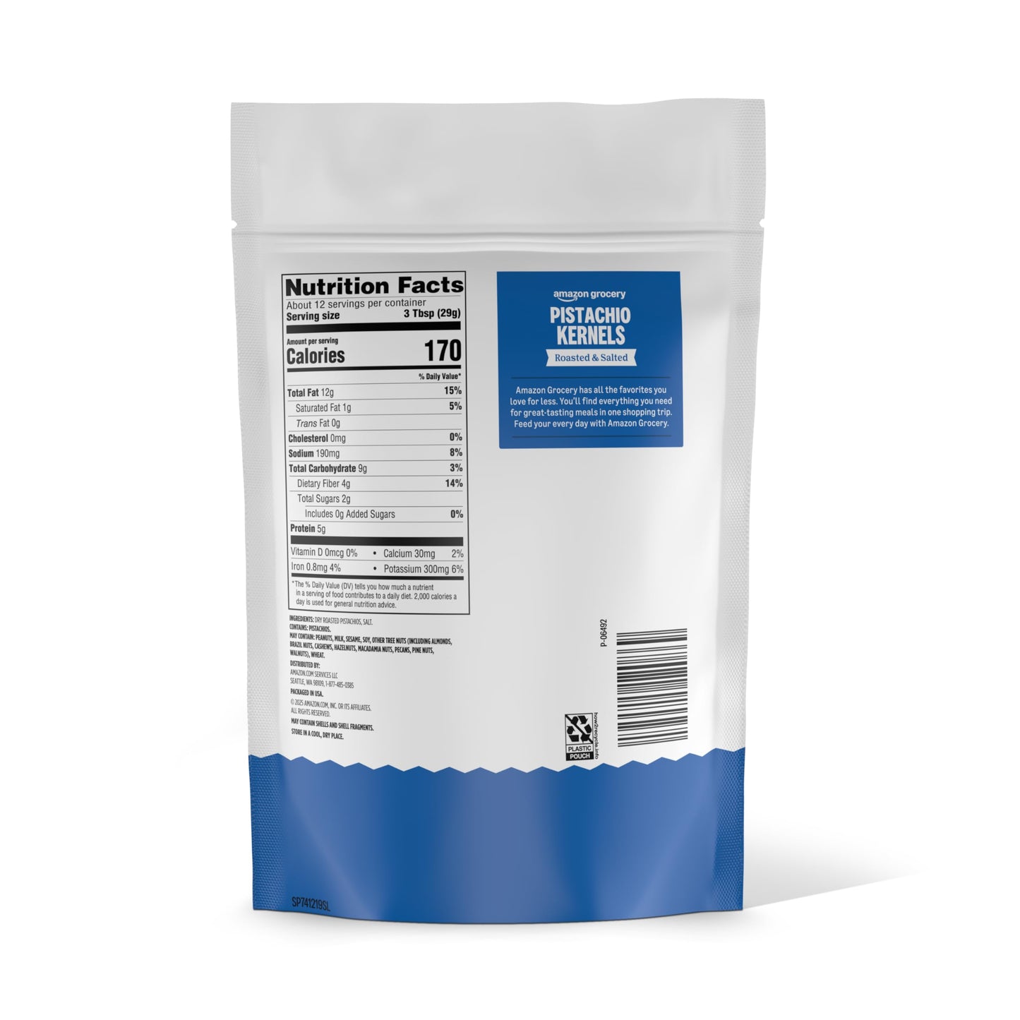 Amazon Grocery, Pistachio Kernels, Roasted & Salted, 12 Oz (Previously Happy Belly, Packaging May Vary)