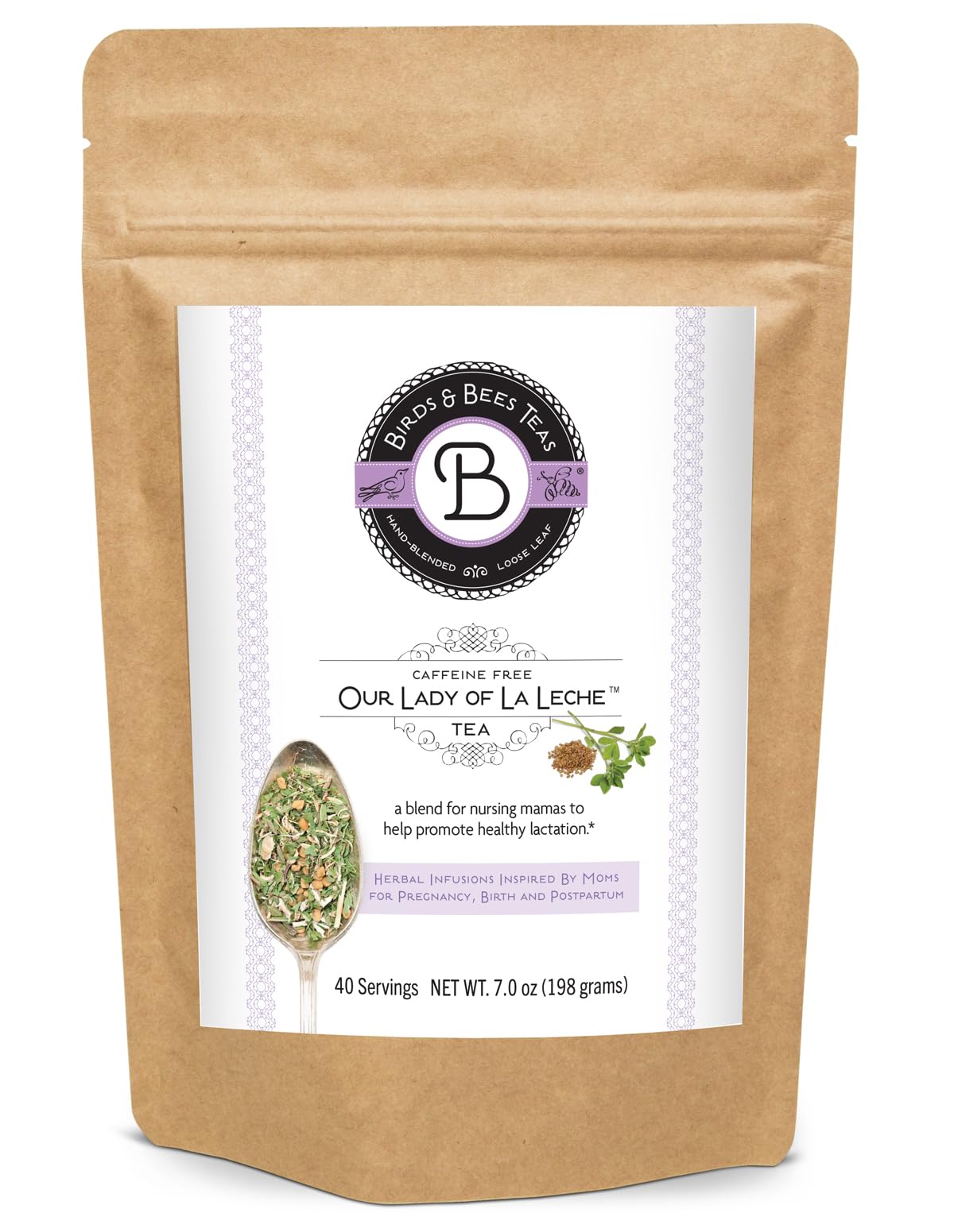 Birds & Bees Teas - Lactation Tea - Our Lady of La Leche Breastfeeding & Lactation drink nourish the supply of Mother's Milk with natural herbs, 40