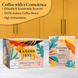 Kahawa 1893 Coffee Tea Bags Medium Roast Safari Blend 12 Single Serve Bags - As Seen on Shark Tank, High Antioxidants, Naturally Sweet, Organically