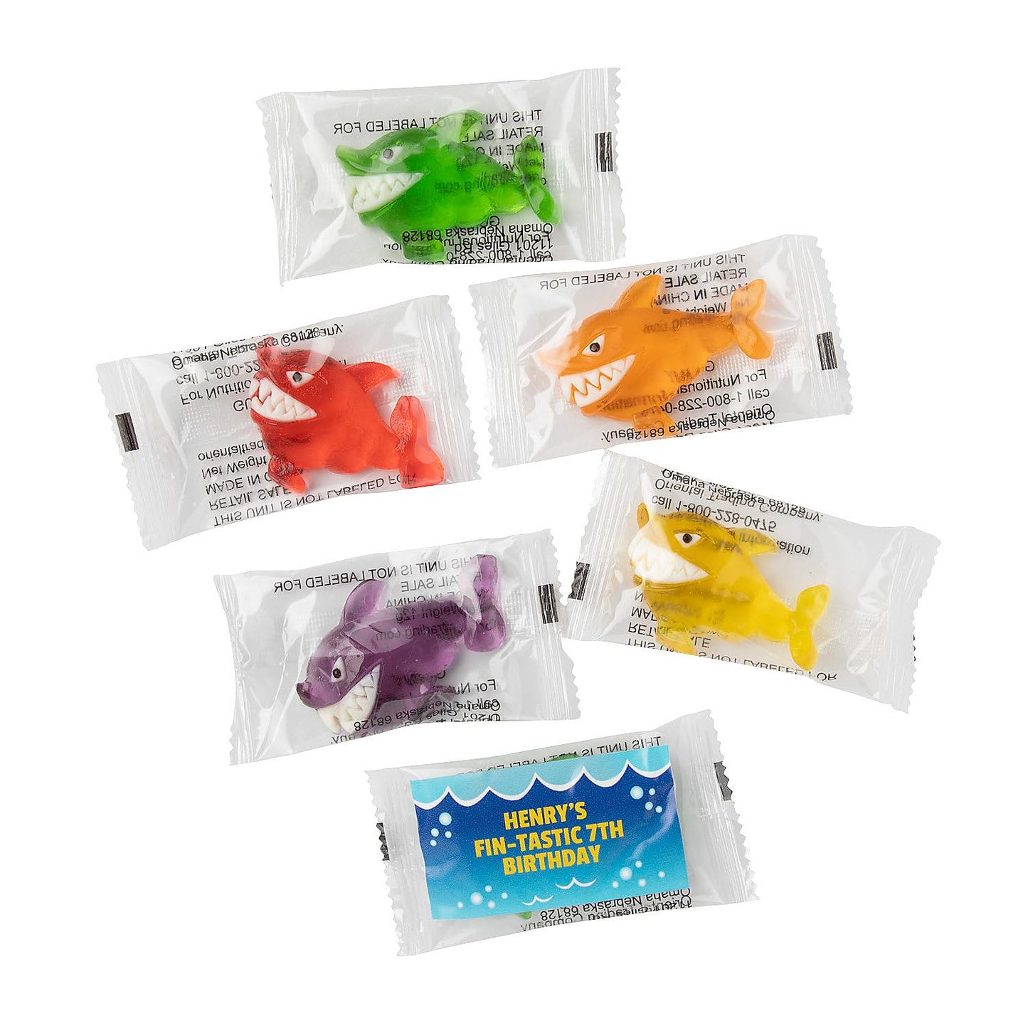 Fun Express Personalized Shark Gummy Candies Assortments May Vary