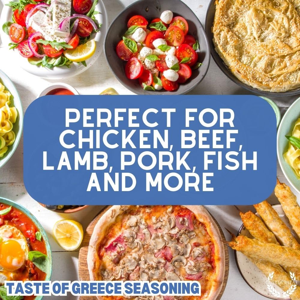 Taste of Greece | Gourmet Seasoning | Authentic Artisanal Spice Blend | Non GMO, All Natural | Handmade in Small Batches in USA | Sustainably Sourced