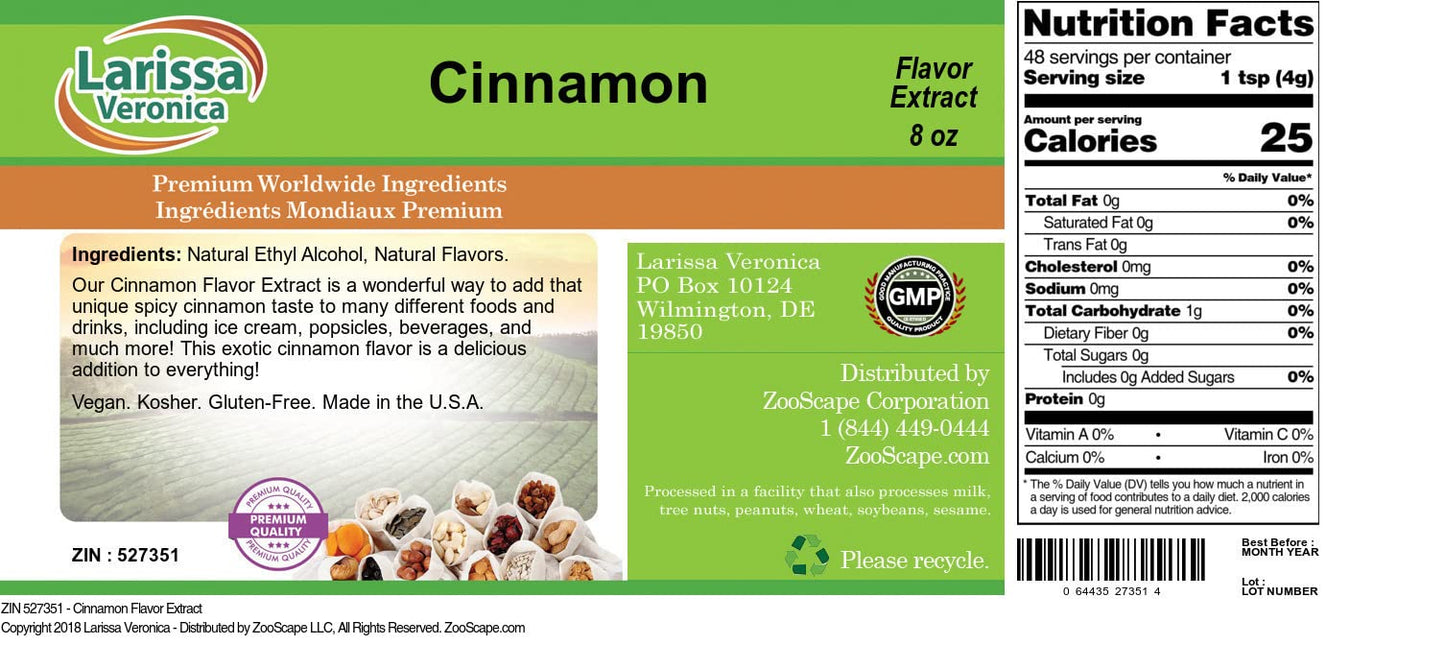 Cinnamon Flavor Extract (8 oz, ZIN: 527351) - 3 Pack
