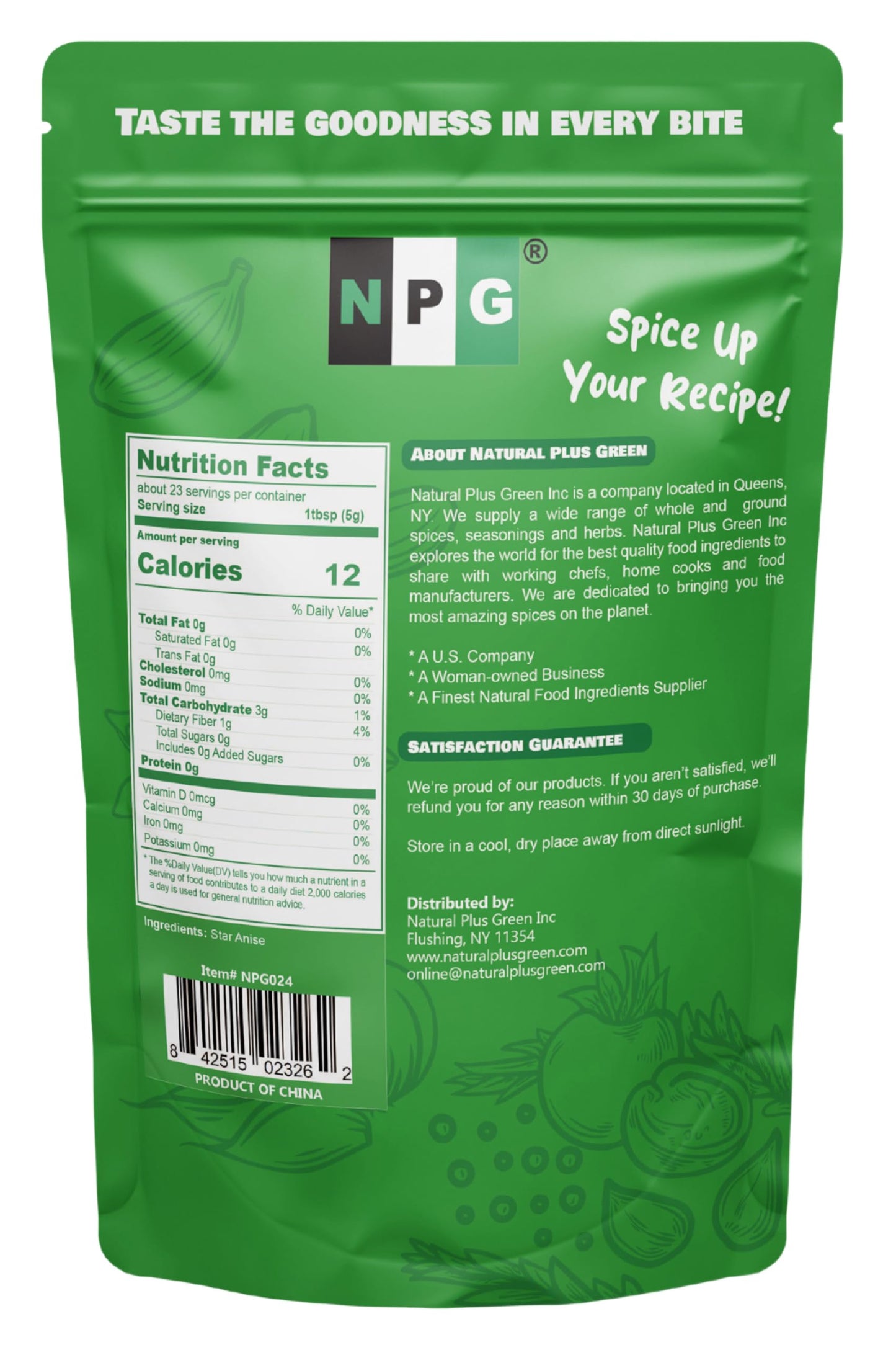 NPG Whole Star Anise Pods 4 Ounce, 100% Natural Whole Chinese Anise Star Pods Sun Dried Spice, Anis Estrella/Badian Khatai/Illicium Verum, Widely Used
