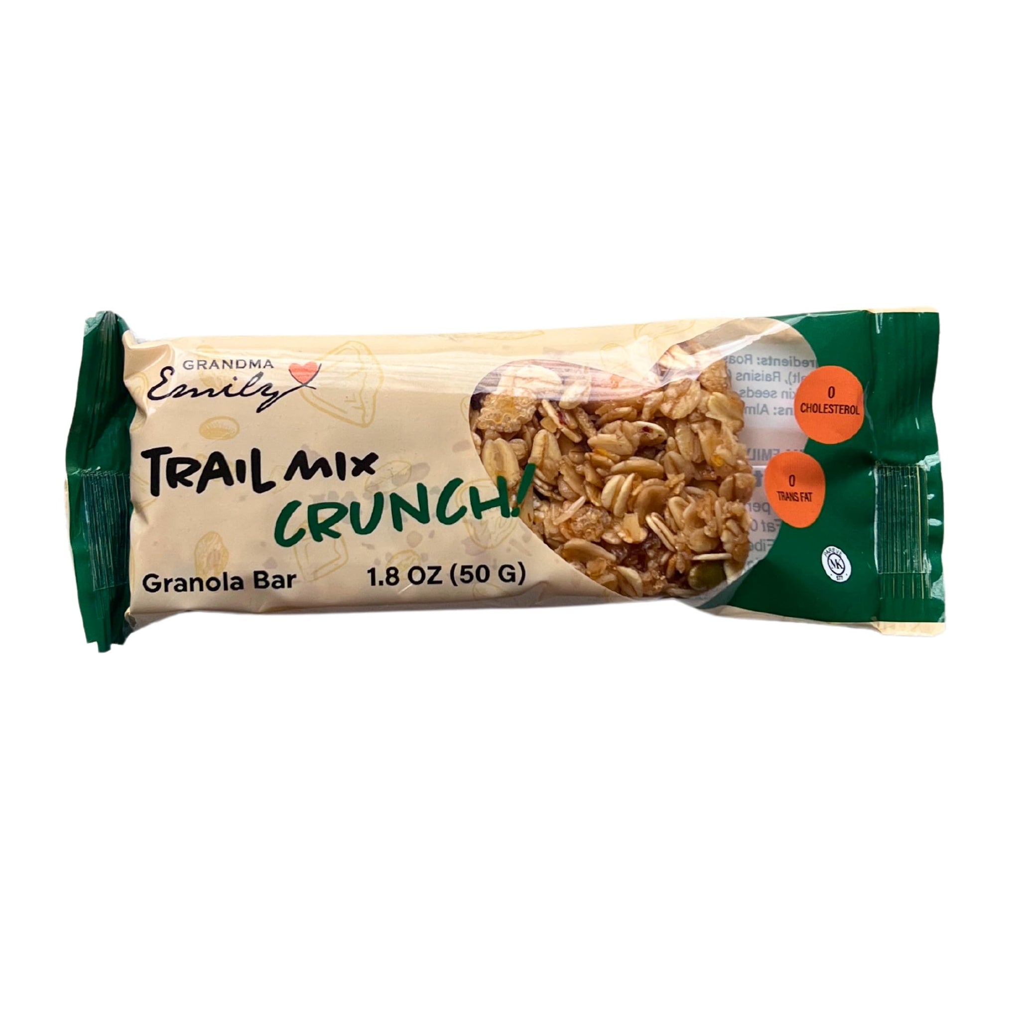 Grandma Emily Crunch Trail Mix Granola Bars with Oats, Nuts and Dried Fruit, 1.7 ounce (Pack of 6)