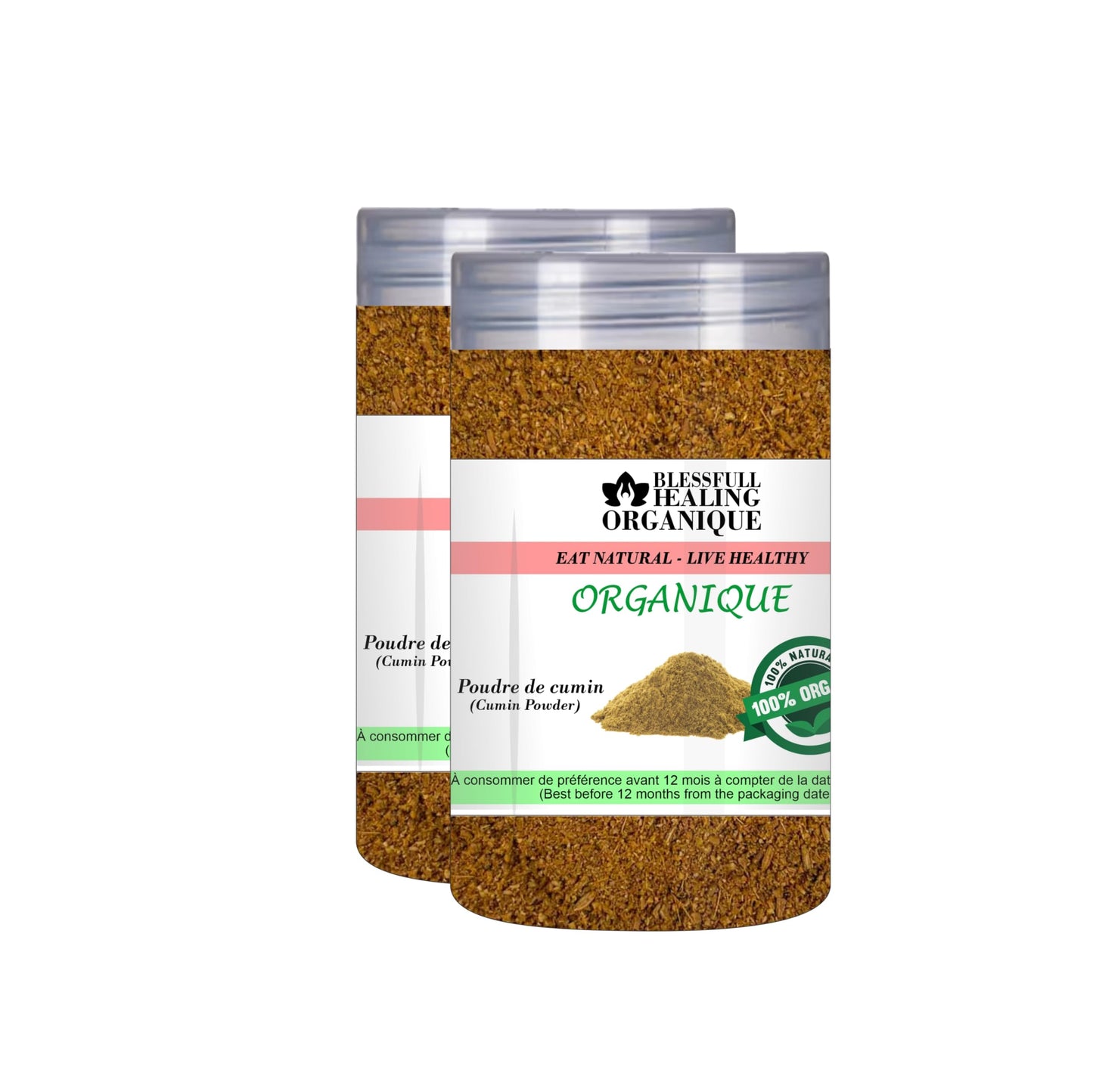 Blessfull Healing Organic Cumin Powder 100 Gram (3.52 oz) Each (Pack Of 2) = 200 Grams, Vegan