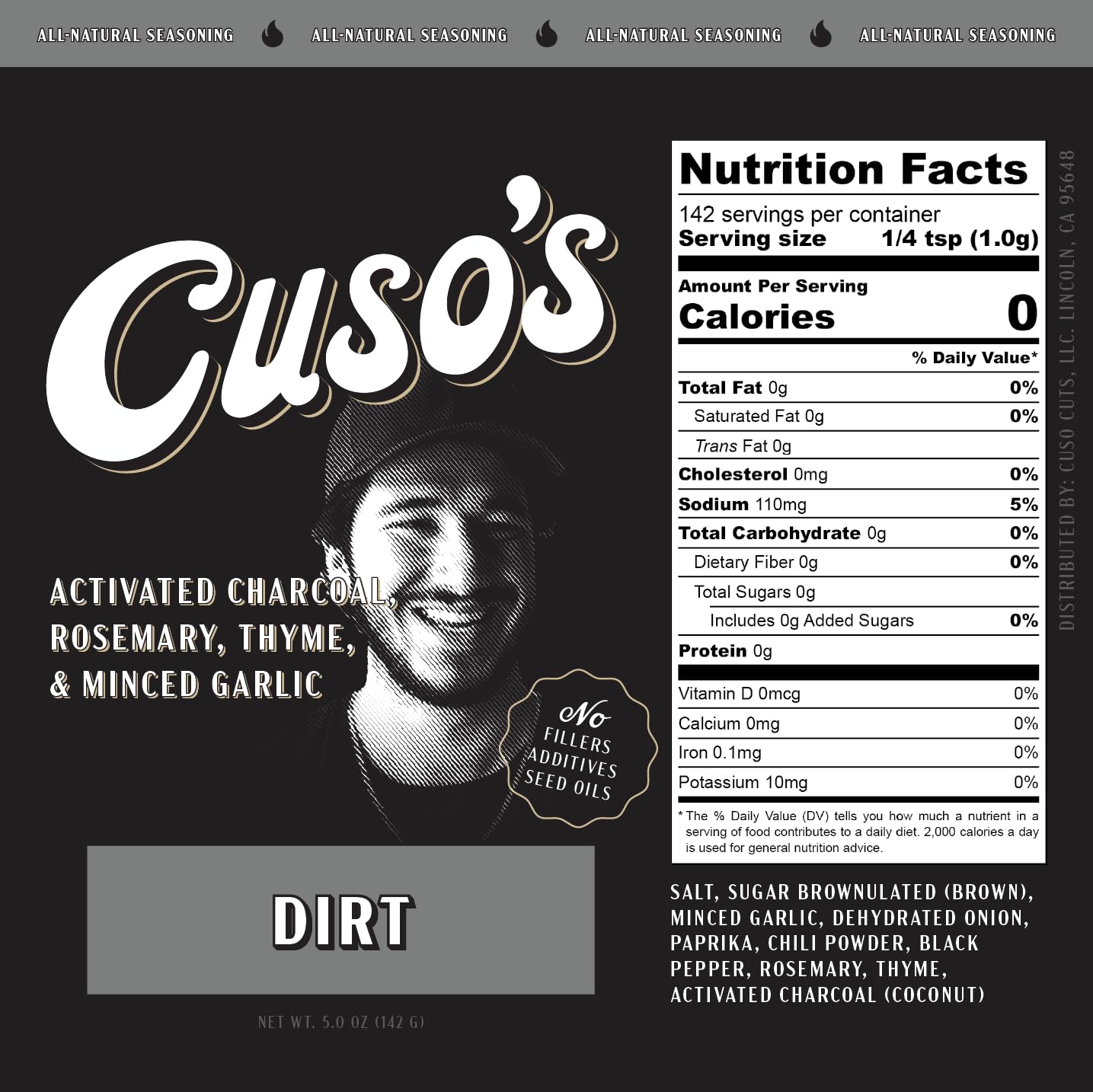 Cuso’s Dirt® BBQ Seasoning - Dirt Rub - Bold Steak & Brisket Seasoning for Smoking - Dry Rub for Meat - Steak Seasonings, Beef Rubs for Smoking & BBQ