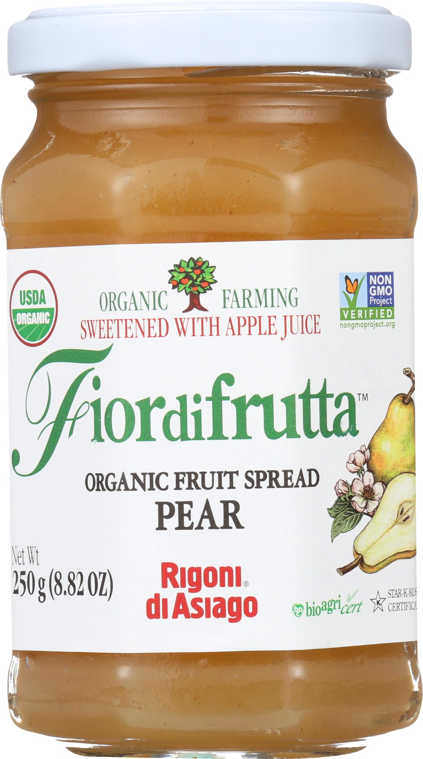 Rigoni di Asiago Fiordifrutta Organic Fruit Spread Pear, 8.82 Ounce