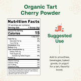Quay Naturals Organic Tart Cherry Powder, 4oz | Made from US-Sourced Cherries | USDA Organic, Non-GMO, Freeze-Dried, No Additives | Great