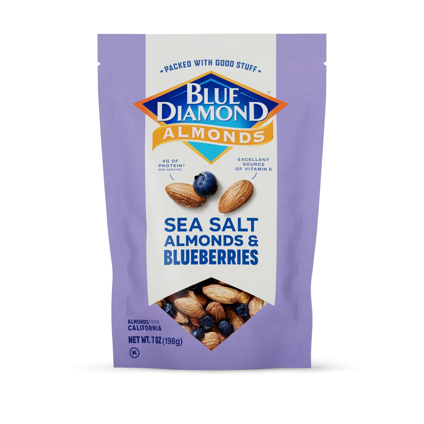 Blue Diamond Almonds, Premium Sea Salt and Blueberries Snack Nuts Perfect Snack Mix with Protein and Fiber, 7 Ounce (Pack of 1)