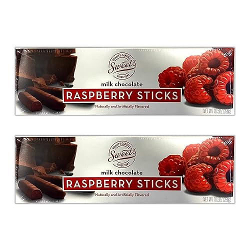 Raspberry Chocolate Sticks. Includes Two Boxes of Sweets Milk Sticks and a BELLATAVO Fridge Magnet! Approximately 70 Jelly Centers Covered in