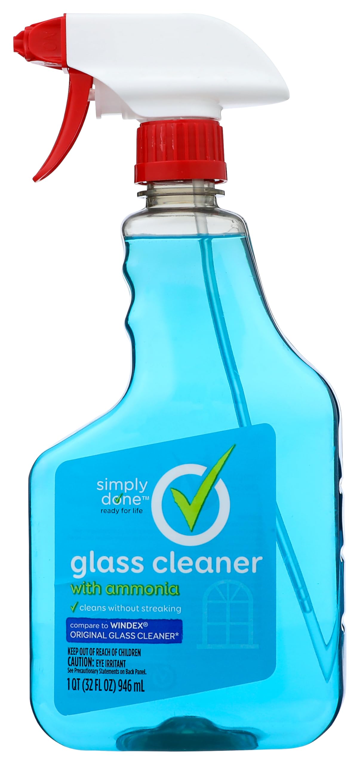 Simply Done, Glass Cleaner, with Ammonia, 32 Ounce