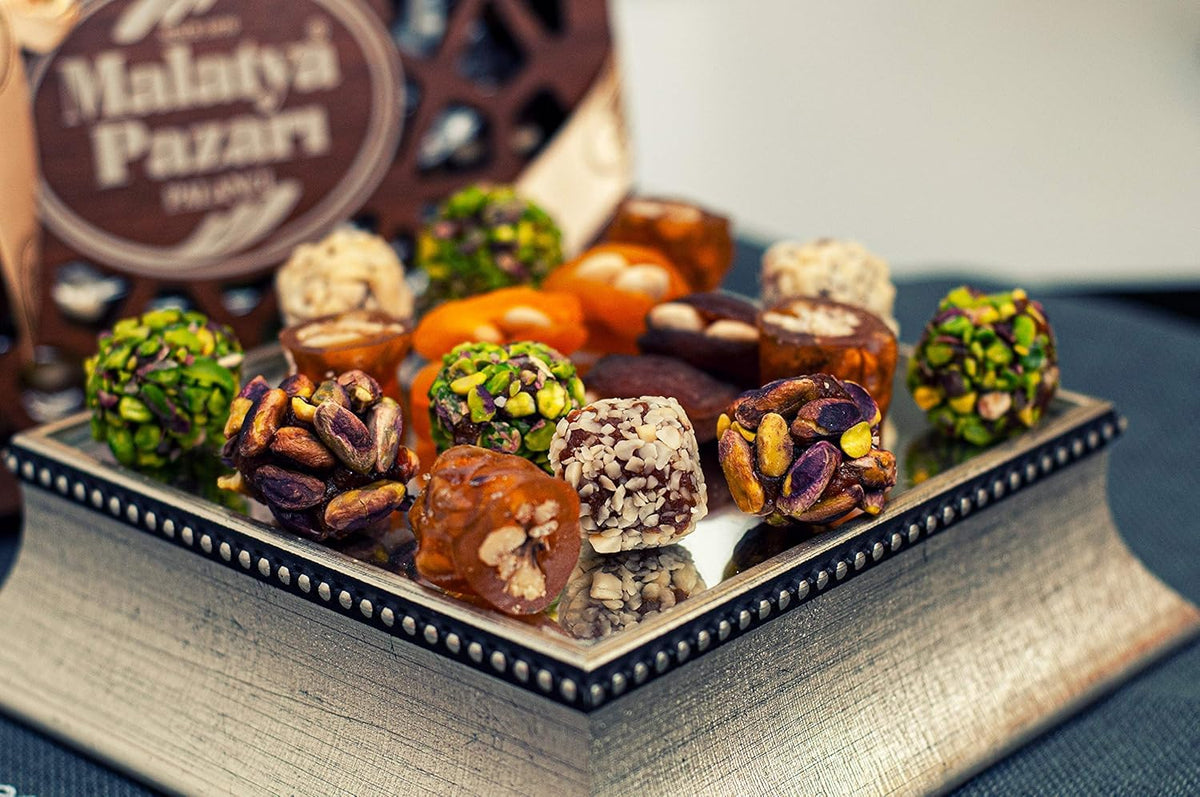Malatya Pazari Stuffed Dried Fruits and Turkish Delight with Nuts, 10.5oz