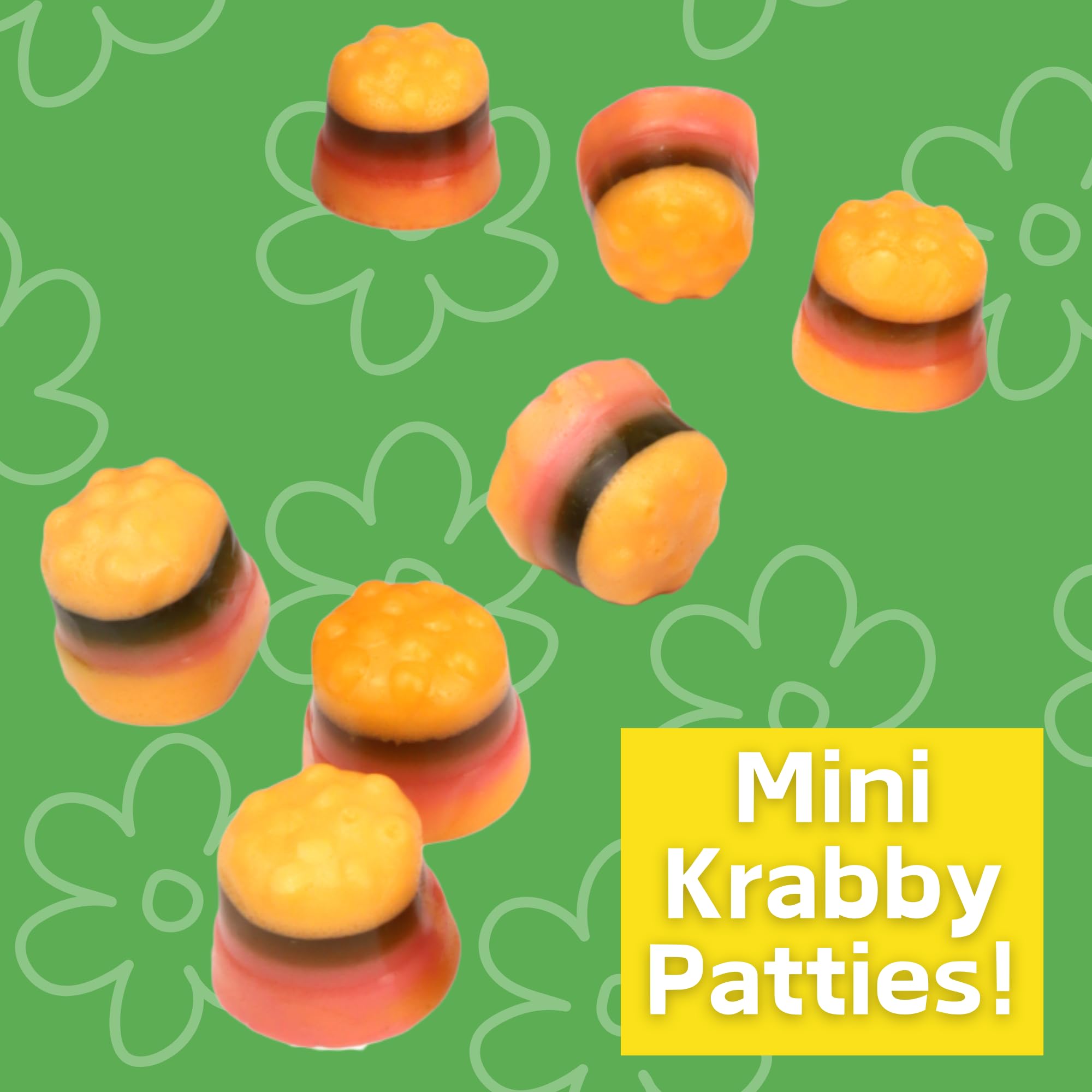 SpongeBob Krabby Patty Candies, Mini Sandwich Gummies, Easter Basket Stuffers and Party Favors, Pack of 3 (1.73 oz Each)