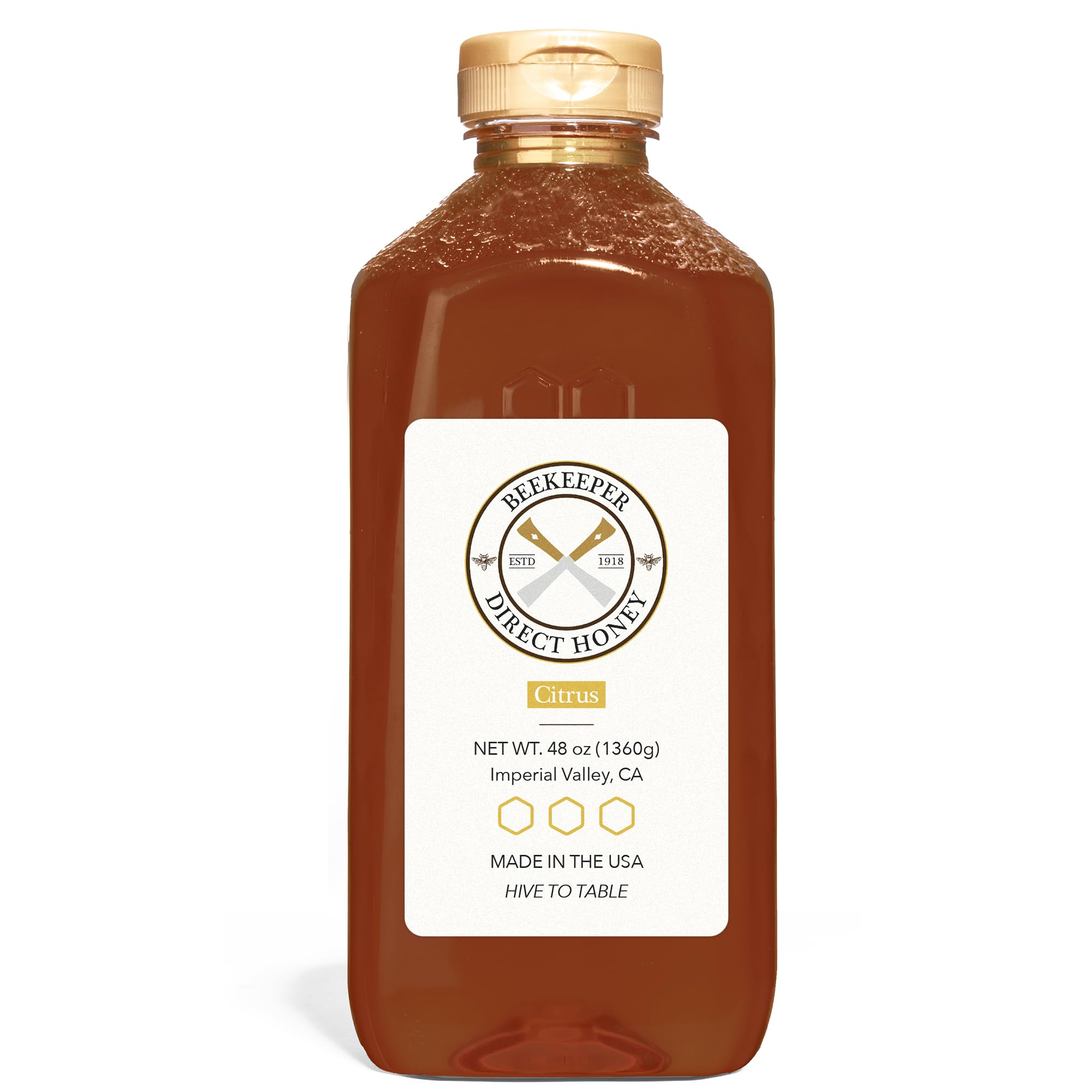 Beekeeper Direct Raw Unfiltered Honey - Real Raw Citrus Honey - All Natural Non-GMO Pure Gourmet Honey - Local California Orange, Grapefruit