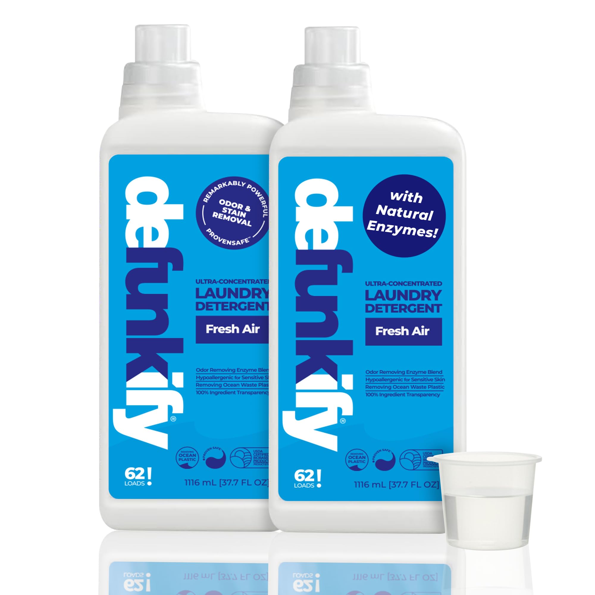 Laundry Detergent 124 Load. Crisp, Clean 'Fresh Air' Essential Oil Liquid Laundry Detergent Washing Soap for Sensitive Skin. ProvenSafe™ Cleaning