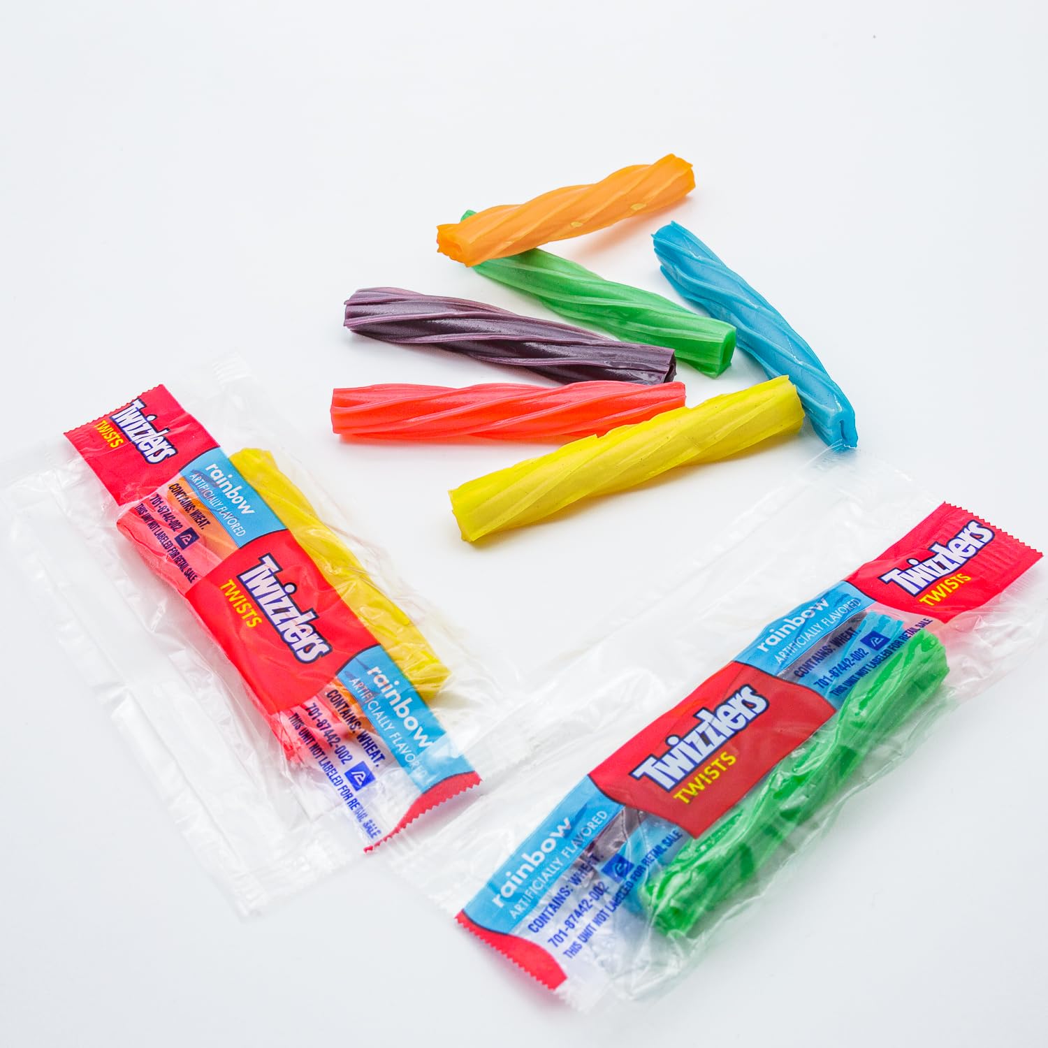 Twizzlers Rainbow Chewy Candy 2 lb - Licorice Style Twists, Assorted Fruit Flavored (Orange, Strawberry, Lemonade, Blue Raspberry, Watermelon, Grape)