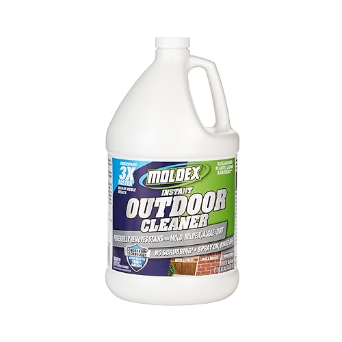 Moldex® Instant Outdoor Cleaner Concentrate with Bleach, 1 Gallon - Fast Acting Solution for Mold and Mildew Stains on Siding, Decks, Fences