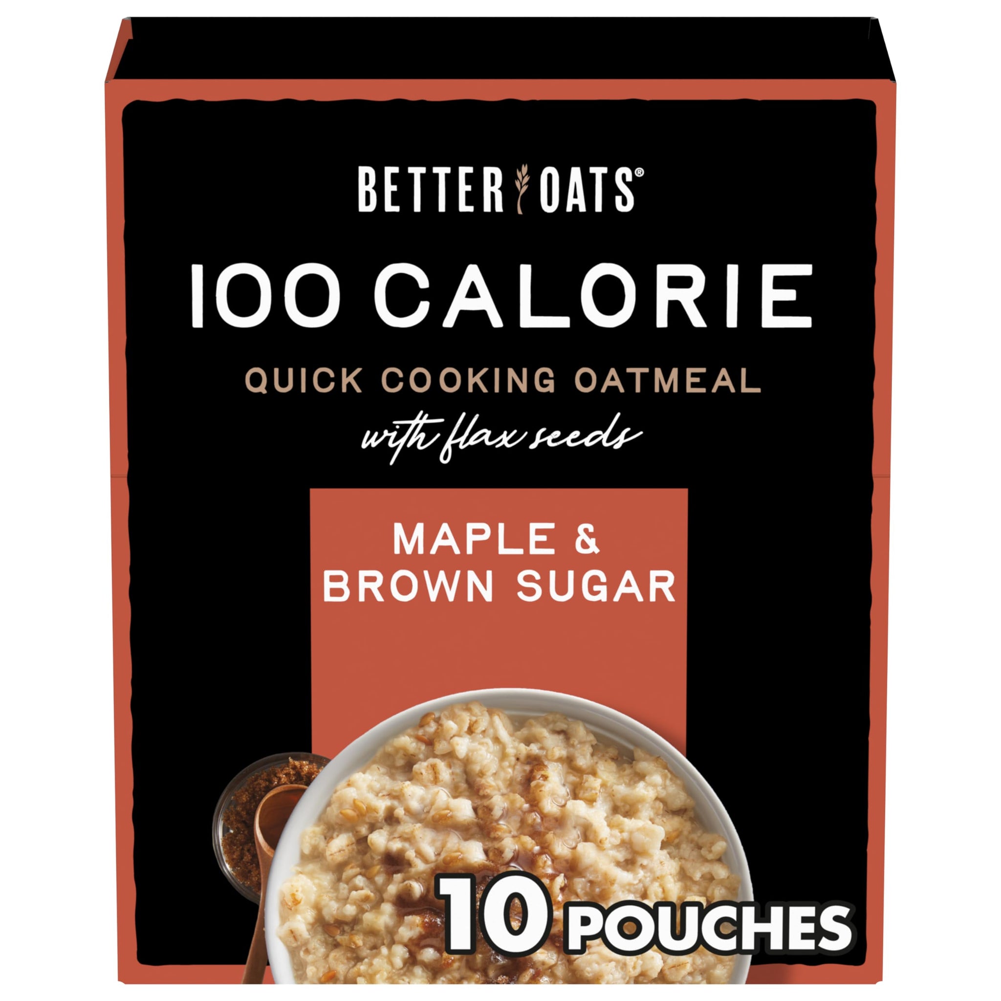 Better Oats Steel Cut Protein Oatmeal Packets, Maple and Brown Sugar Flavor with Flax Seeds and Whole Grains, Quick-Cooking Breakfast, Box of 8