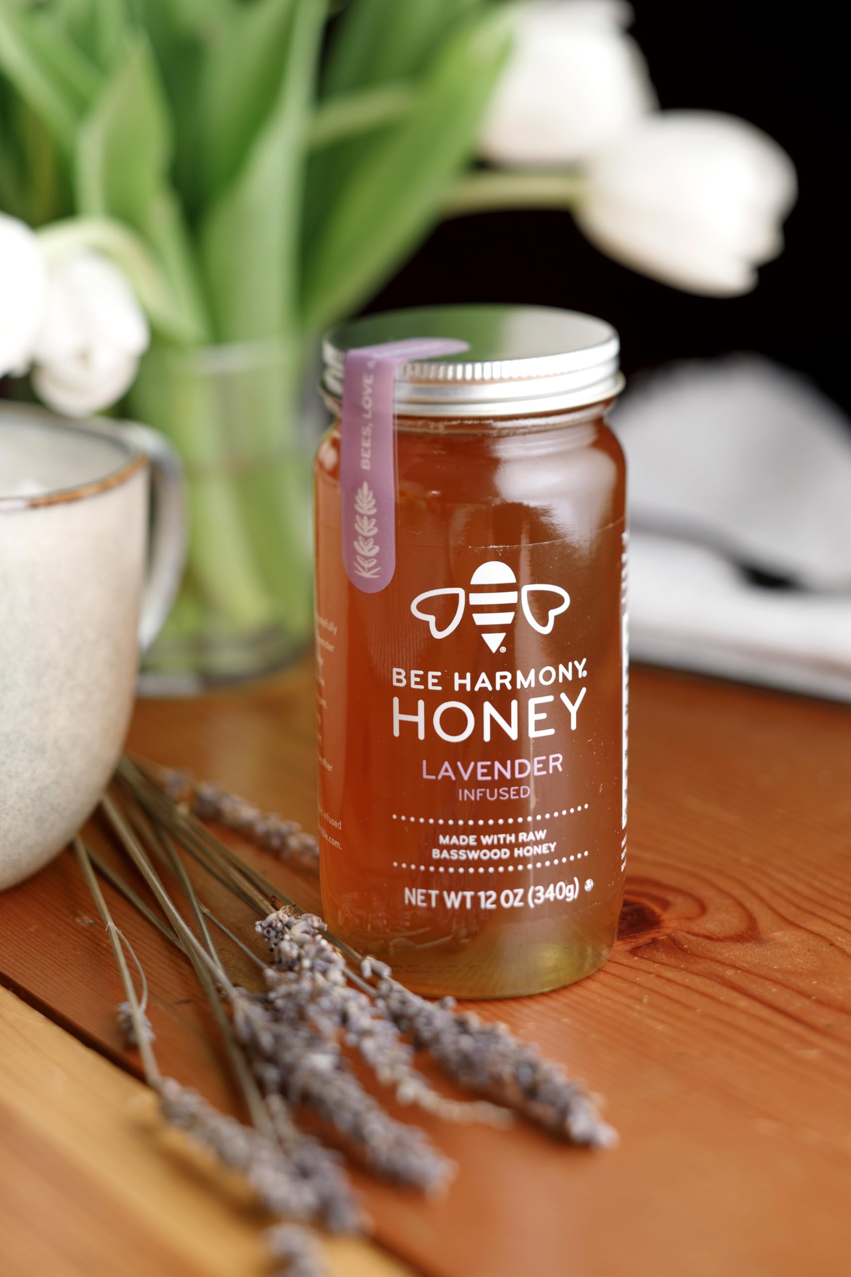 Bee Harmony Lavender Infused Honey, 12 OZ Each, Pack of 2