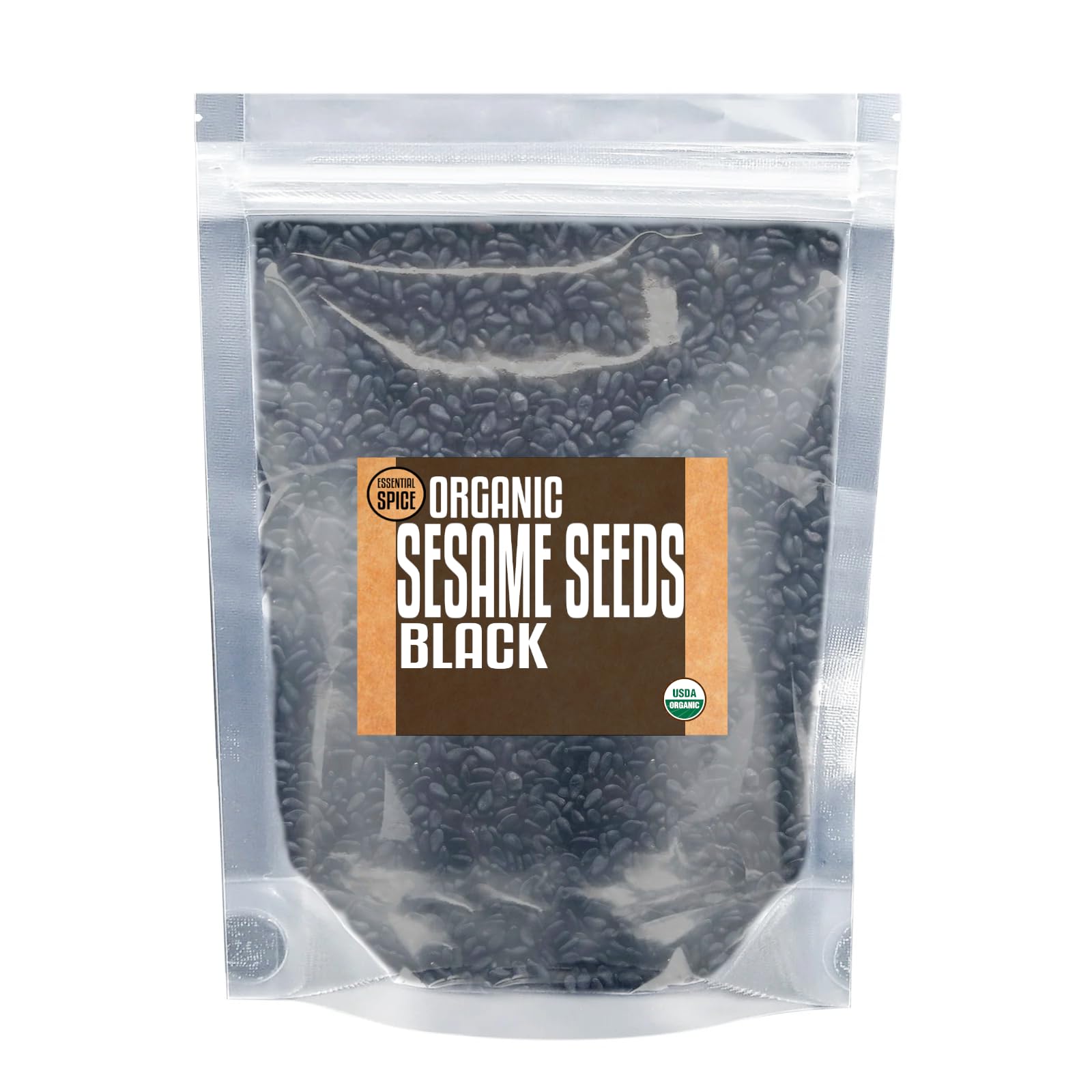 Essential Spice Organic Black Sesame Seeds, 2 oz - Nutty, Bold Flavor with Crunchy Texture - Perfect for Asian Cuisine, Baking, Sushi, Salads