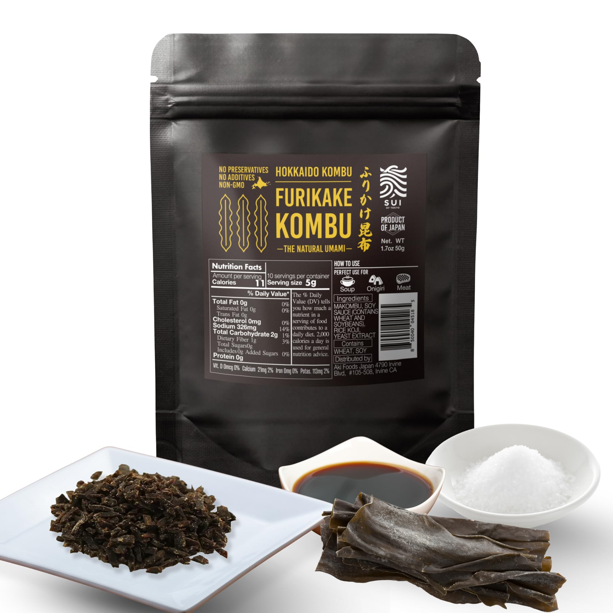 Furikake Kombu, Natural Umami, Kombu from Hokkaido, Made in Japan | No MSG, No preservatives, No additives, Non-GMO | 1.7oz (50g) by SUI of Tokyo