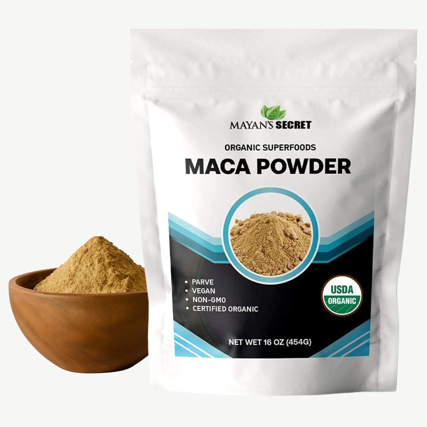 Mayan's Secret - Maca Root Powder 16oz Organic USDA Certified Parve Non-GMO Vegan Superfoods for Breakfast, Smoothies, Baking & Ice Cream