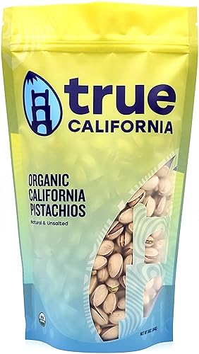 True California Organic Pistachios (1 LB) Raw, Natural & Unsalted, Not Roasted, In-Shell, Vegan & Gluten-Free