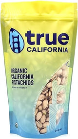 True California Organic Pistachios (1 LB) Raw, Natural & Unsalted, Not Roasted, In-Shell, Vegan & Gluten-Free