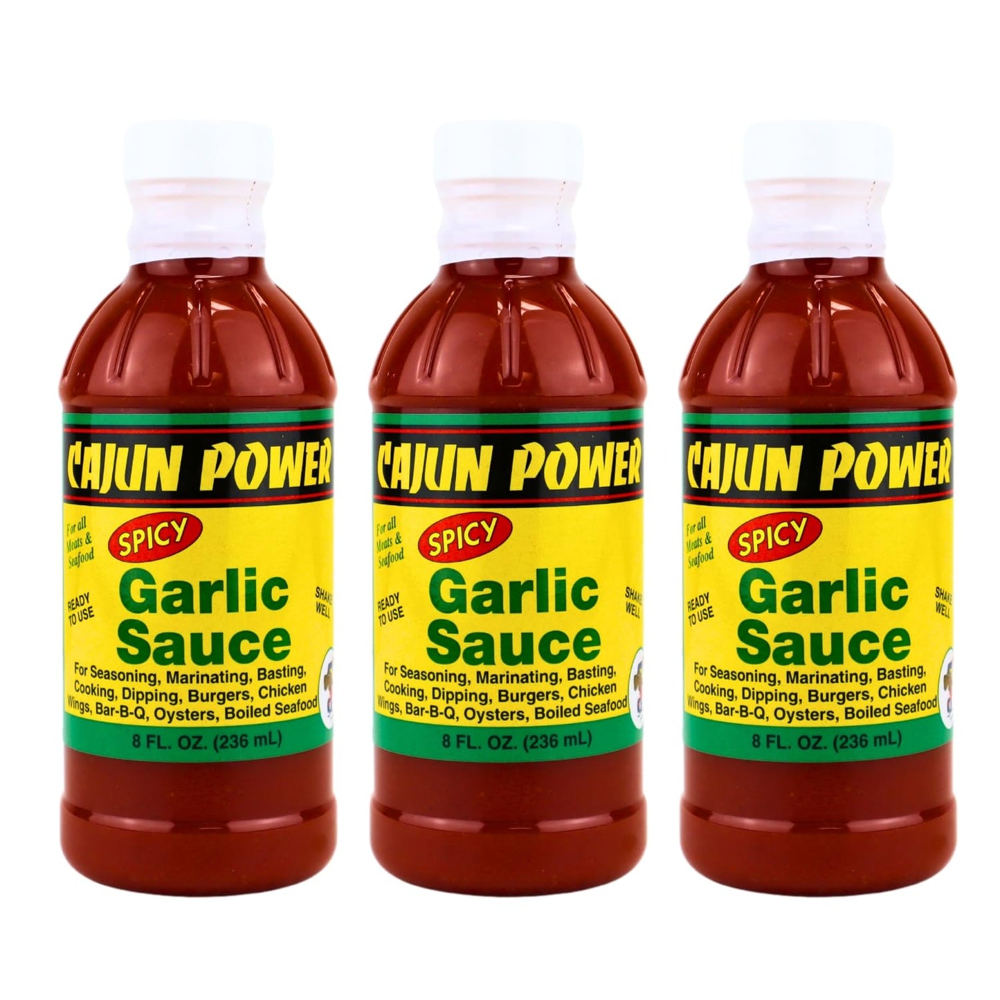 Cajun Power garlic sauce - Authentic Louisiana Flavor, Gourmet Cooking Sauce, Perfect for Cajun Recipes, Marinades, Grilling, and Dipping (3 Pack