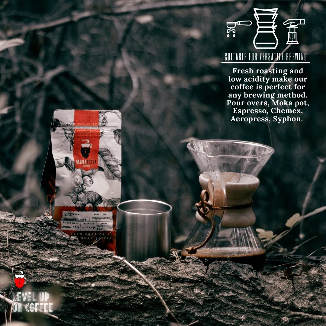 Barbarossa Costa Rican Coffee -Natural Premium Quality Handcrafted Coffee Beans - Medium Dark Artisan Roasted Honey Processed - Low Acidity Whole Bean