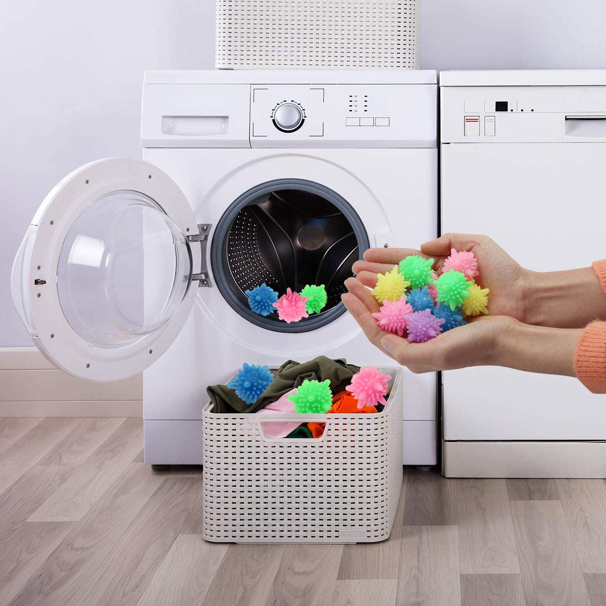 Washer Balls,Reusable Tangle-Free Eco-Friendly Laundry Scrubbing Balls,Solid Colorful Laundry Washing Balls Enhance Your Machine Cleaning Power (15