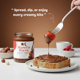 Hazel’n Berry Hazelnut Cacao Spread with Freeze-Dried Raspberries, Creamy Chocolate Hazelnut Spread, No Palm Oil, Breakfast Favorite 12.34 oz Jar