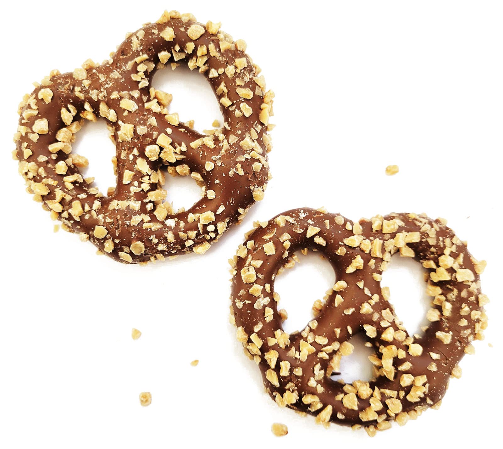 Stephanie Made In USA Pack of 4 Milk Chocolate Toffee Covered Christmas Pretzels (1lb total) 4 Ounces
