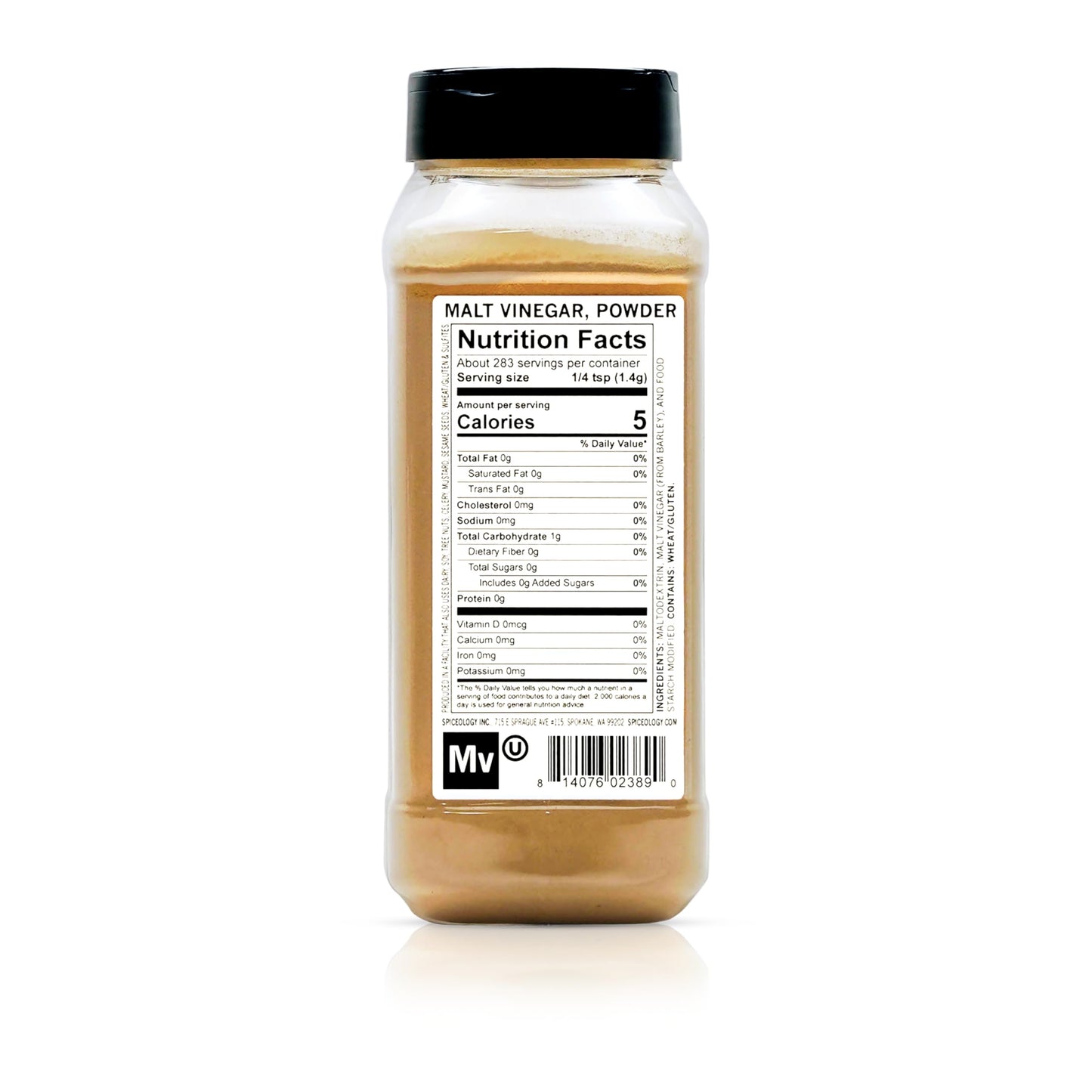 Spiceology - Malt Vinegar Powder - Tangy, Fermented Flavor for Fries, Rubs, Chips & Snack Seasonings - Use in Dips, Marinades & British-Style Dishes