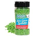 Bakerpan Lime Green Jimmies Sprinkles - 6 Ounces Lime Green Sprinkles for Cake Decorating, Edible for Cupcakes, Ice Cream (Made in USA)