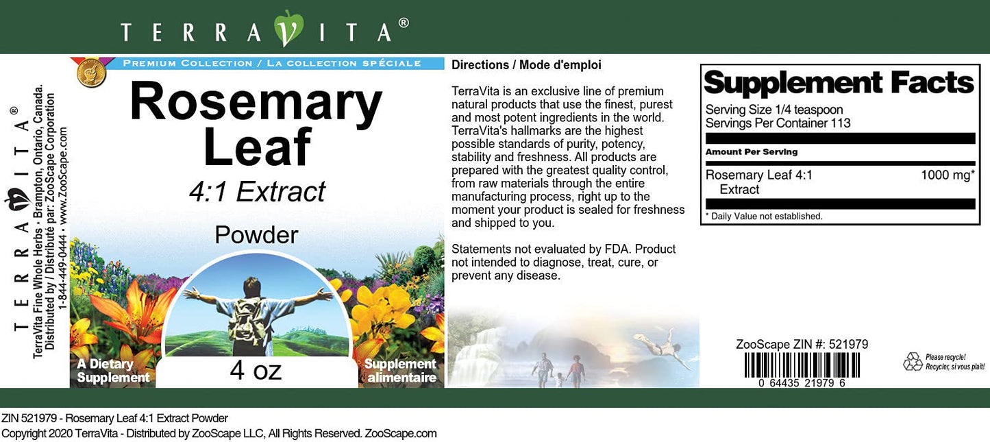 Rosemary Leaf 4:1 Extract Powder (4 oz, ZIN: 521979)