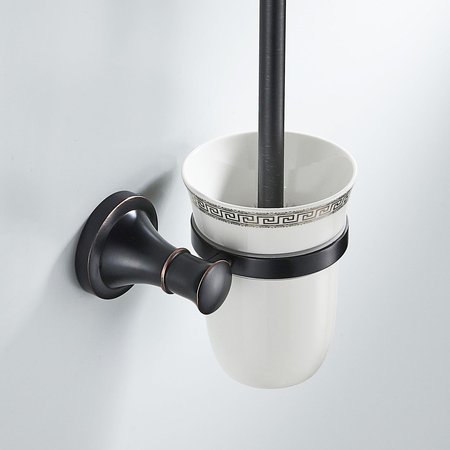 Black Bathroom Toilet Brush Holder Set Wall Mounted Bathroom Hardware Accessories,Oil Rubble Bronze