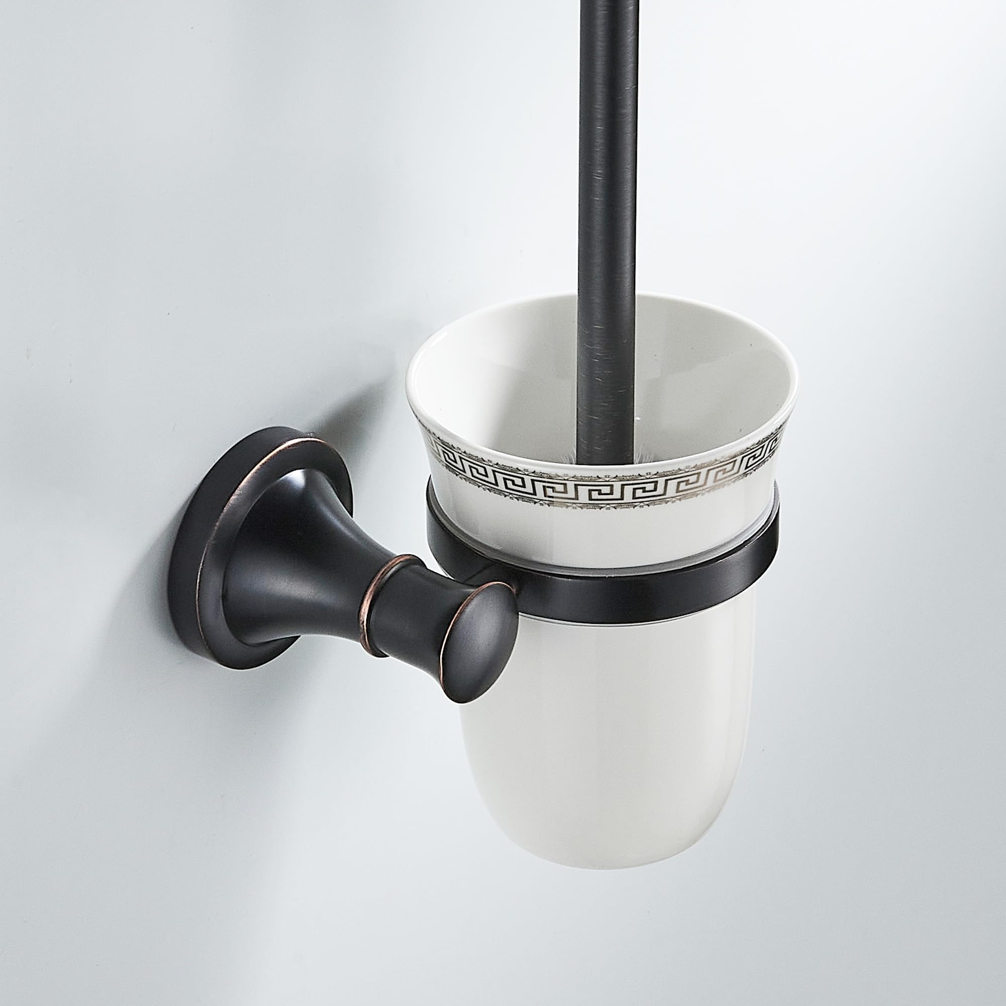 Black Bathroom Toilet Brush Holder Set Wall Mounted Bathroom Hardware Accessories,Oil Rubble Bronze