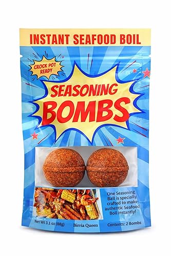 Seafood Boil Seasoning Bombs - Cajun Style Seafood Seasoning Ball, Easy Seafood Boil Mix, Crawfish Shrimp Crab Boil, Crock Pot & Stovetop Ready
