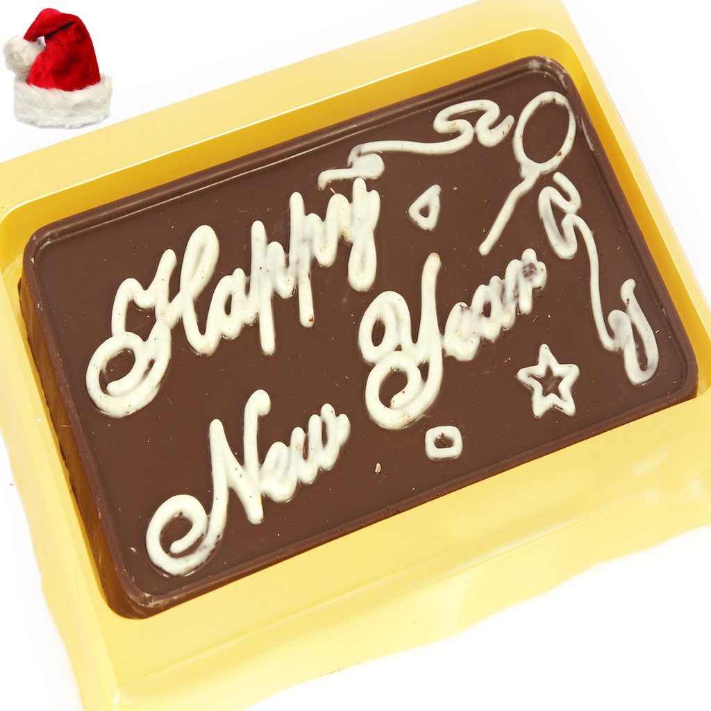 Christmas Gift Chocolates-Sugarfree Happy New Year Chocolate Bar