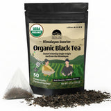 NEPAL TEA Organic Black Tea Bags from the Himalayas - 50 Pyramid Tea Bags in a Resealable Pouch - Single Origin from a Family Farm - Black Tea Bags
