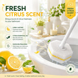 Qesea Toilet Wand Refills 60 Count Lemon Scent - Disposable Toilet Bowl Cleaner Brush Heads with Fresh Citrus Fragrance, Fits Most Standard Toilet