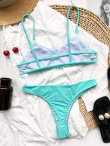Women's Sexy Back Bikini 2021 Swimwear Swimsuit (Green, S)