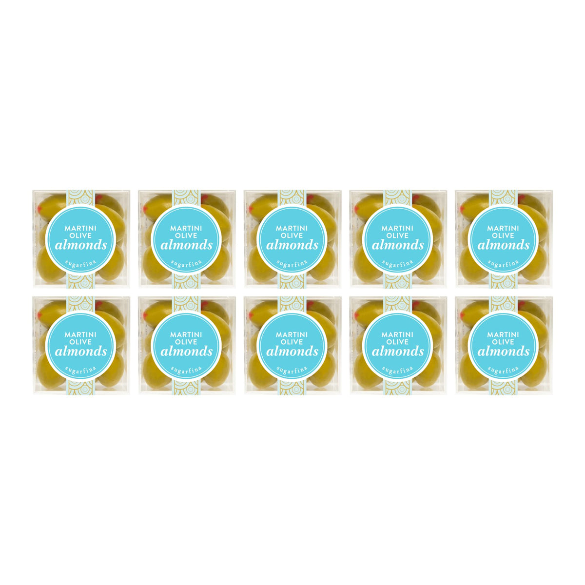 Sugarfina Martini Olive Almonds Perfect 10 Party Pack, Chocolate Bites, Small Candy Cubes, 2.5 oz, 10 Count