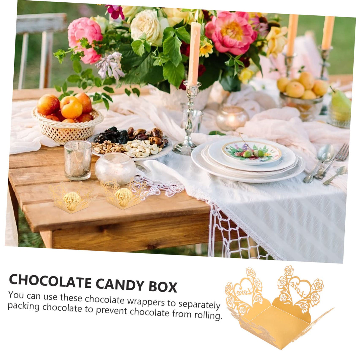 COLLBATH 50pcs Chocolate Wrappers Elegant Design Premium Candy Packaging for Weddings Parties and Special Occasions Decorative Foil Wrapping